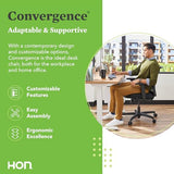 HON Convergence Ergonomic Office Chair, Breathable Back Support Mesh, Adjustable Arms, Computer Seating with Lumbar Support, Swivel Wheels, Synchro-Tilt Recline, Vinyl, Black HON