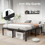 BedsPick 14 Inch Queen Bed Frame, Metal Platform Bed Frame Queen Size with 6 Anti-Slip Mattress Retainers, Heavy Duty Sturdy Mattress Foundation, Easy Assembly, Noise Free, No Box Spring Needed, Black BedsPick