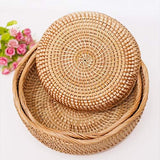 YANGQIHOME Rattan Bread Basket, Round Fruit Baskets, Wicker Storage Bowls, Natural Woven Serving Basket Bowls, Decorative Baskets for Kitchen Counter Organizing, Gift Basket, Set of 3 YANGQIHOME