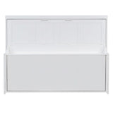 SOFTSEA Queen Size Horizontal Murphy Bed with Desk, Murphy Bed can be Folded into a Cabinet, Hideaway Wall Bed Frame Space-Saving for Guest Room Bedroom Office, White SOFTSEA