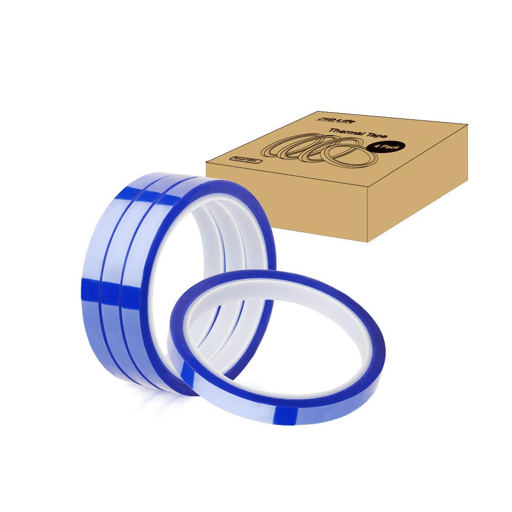 PYD Life 4 Rolls Sublimation Heat Crafts Tape 0.4 Inch x 108 Ft for Sublimation,Blue Thermal Tape Sublimation Heat Resistant Tape,Heat Transfer Tape,High Temp Tape Up to 480 ℉ PYD Life