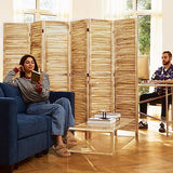 Room Dividers and Folding Privacy Screens, Wood Louvered Separators Divider Wall for Home Office Bedroom - 6 Panels, 67 * 90inch (Wood) Svimi