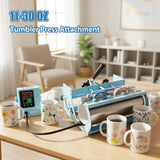 8 in 1 Heat Press kit, 15x15 Heat Press Machines with Attachment 9-30oz Tumblers Press, Hats Press, Flats Press, Multifunction Combo DIY Heats Transfer Press Vinyl for Beginners and entrepreneu AKEYDIY