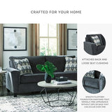 Signature Design by Ashley Abinger Chenille Contemporary Sofa with 2 Accent Pillows, Dark Gray Signature Design by Ashley