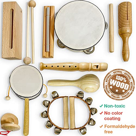 STOIE'S Wooden Toddler Musical Instruments for Kids Ages 5-9 Montessori Baby Musical Instruments for Toddlers 3-5 Kids Musical Instruments Toys Music Stoie's