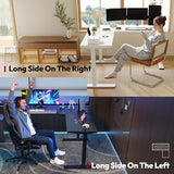 SANODESK L Shaped Standing Desk Adjustable Height, Electric Corner Standing Desk, 71 x 63 inch Sit Stand Computer Table with Splice Board, White SANODESK