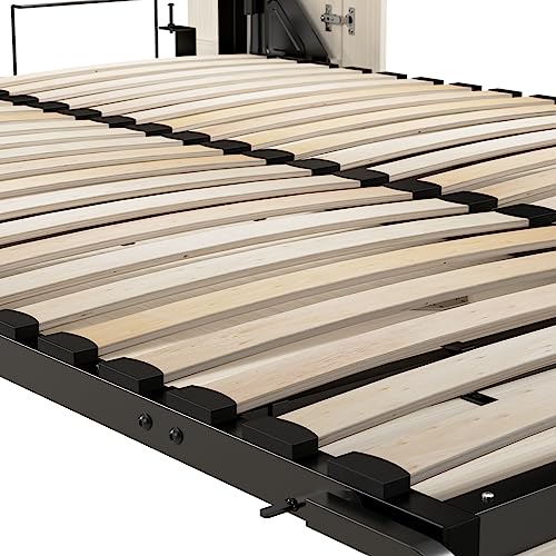 Bestar Lumina 68W Queen Murphy Bed in White Chocolate, Sleeping Arrangement for Multipurpose Room Bestar