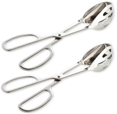 KEBE 2-PACK Serving Tongs for Buffet Party Catering, Thickening Food Serving Salad Cake Bread Kitchen Tongs, Stainless Steel KEBE