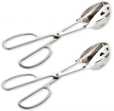 KEBE 2-PACK Serving Tongs for Buffet Party Catering, Thickening Food Serving Salad Cake Bread Kitchen Tongs, Stainless Steel
