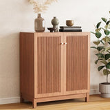 COSIEST 31.5" Fluted Sideboard Buffet Cabinet with Storage, Mid Century Modern Accent Cabinet with Adjustable Shelves, Solid Wood Legs, Multifunctional Console Table for Living Room, Kitchen, Entryway COSIEST