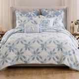 Greenland Home Fashions Wedding Ring Collection Reversible Coverlet Set, 3-Piece King/Cal King, Blue Greenland Home Fashions