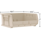 Akro-Mils 30250 AkroBins Plastic Storage Bins, Space-Saving Stackable Bins for Garage, Pantry, Craft Organization, 15" x 16" x 7", Clear, 6-Pack Akro-Mils