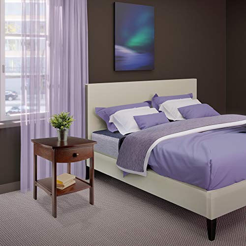 Winsome 22 x 18 x 18-Inch Wood Curved End Table/Night Stand With One Drawer, Brown (94918) Winsome