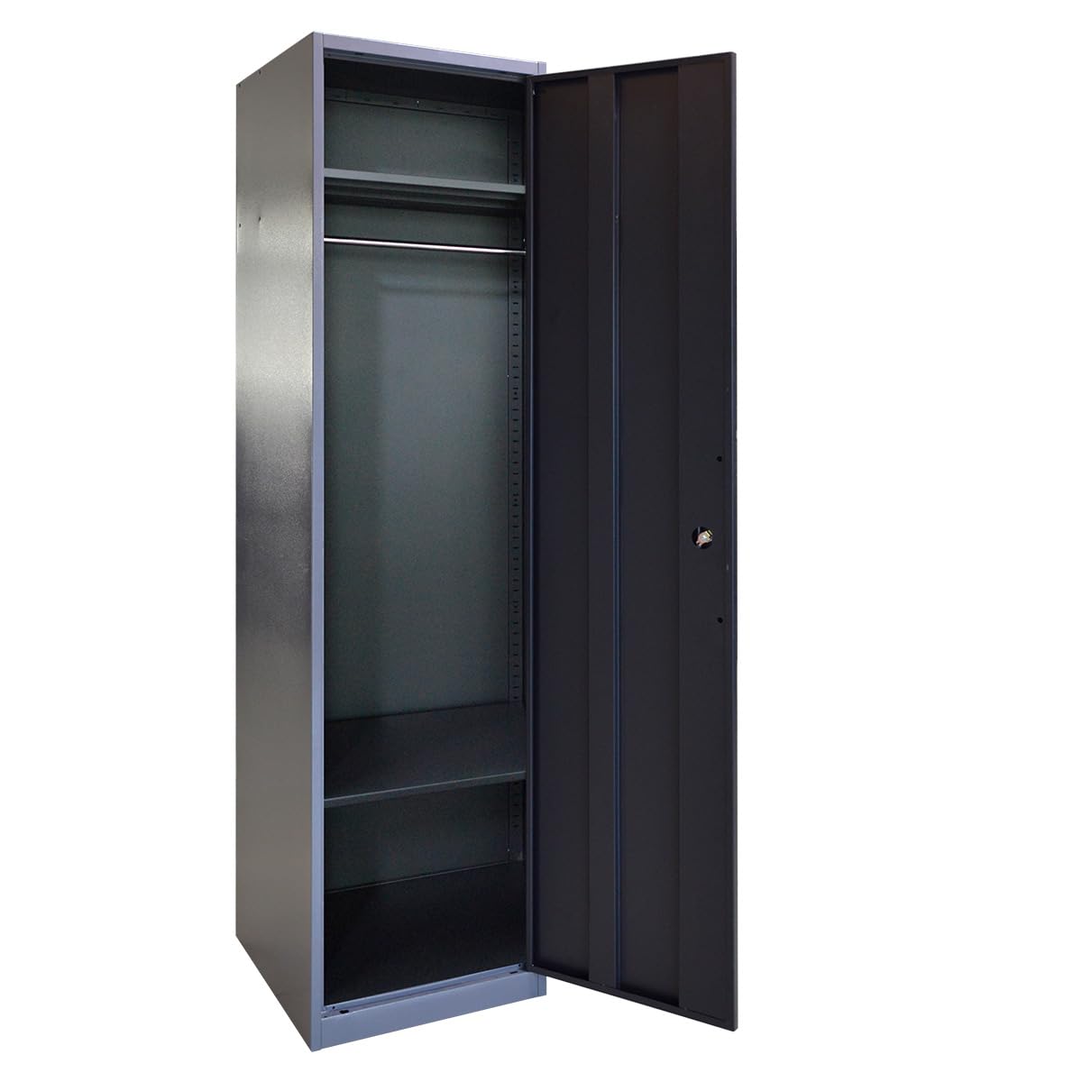 JZD Metal Locker for Storage, Steel Wardrobe with Lock for Sports, Home, Employees, Office, Mudroom, Garage, Grey JZD