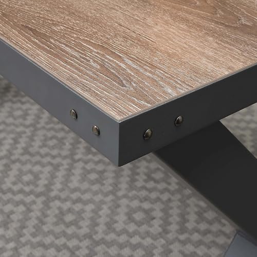 NBF Square Conference Tables - Thermally Fused Oak Laminate Conference Room Tables - Steel Base Office Meeting Table - 48" W x 48" D Durable Training Tables nbf signature series