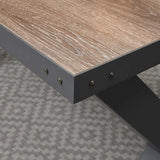 NBF Square Conference Tables - Thermally Fused Oak Laminate Conference Room Tables - Steel Base Office Meeting Table - 48" W x 48" D Durable Training Tables nbf signature series