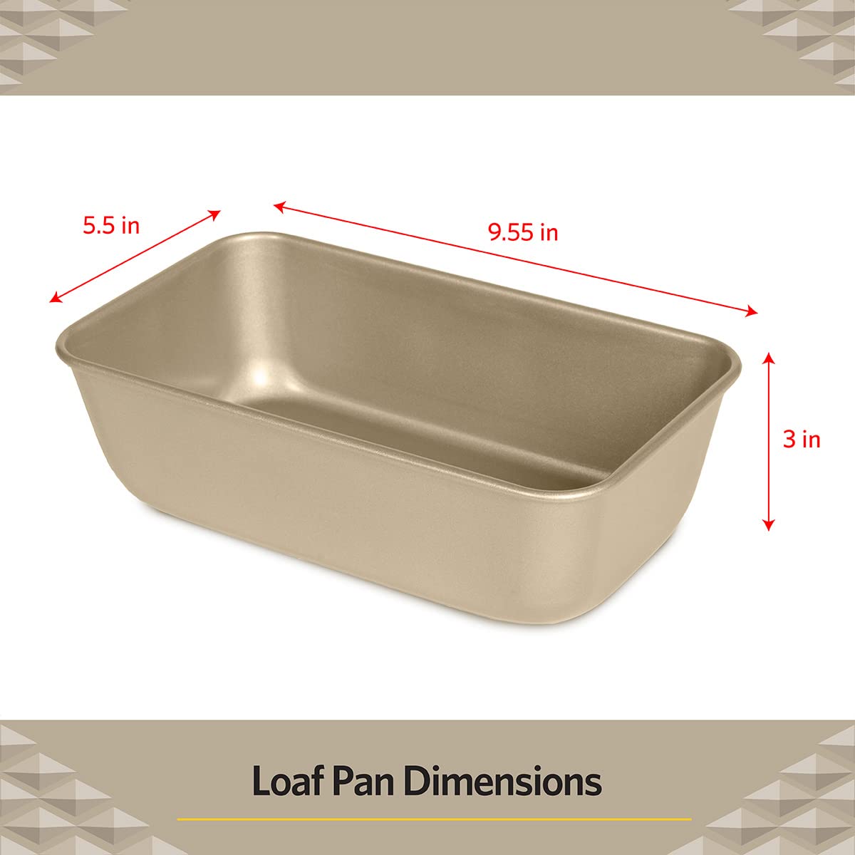 Glad Loaf Baking Pan Nonstick - Heavy Duty Metal Bakeware for Bread and Cakes, 9.5 x 5.5 x 3 inches Glad