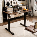 ERGOMAKER 35" Electric Standing Desk, Adjustable Height, Sit Stand Up Desk for Home Office & Computer Workstations, Memory Controller, Rustic Brown ERGOMAKER