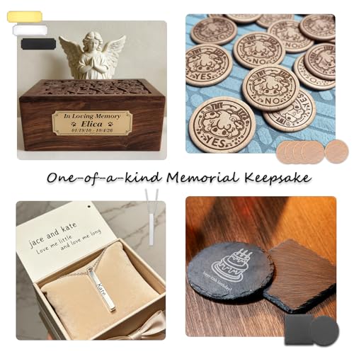 Leafcraft 218PCS Laser Engraving Material Explore Kit, 31 Kinds Laser Cutting Engraving Accessories Include Acrylic, Metal, Wood, Felt, PU Leather, Cork, Rock, Rubber for Engraver Machine DIY Crafting leafcraft