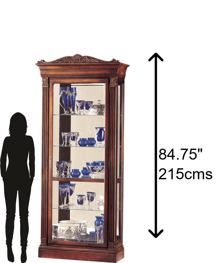 Howard Miller Blackburn II Curio Cabinet, Wood Finish with Lights Storage Cabinet - Durable Glass Shelves, Vertical Display for Decorative Items, Collectibles, Living Room & Office Howard Miller