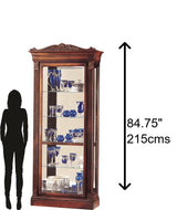 Howard Miller Blackburn II Curio Cabinet, Wood Finish with Lights Storage Cabinet - Durable Glass Shelves, Vertical Display for Decorative Items, Collectibles, Living Room & Office Howard Miller