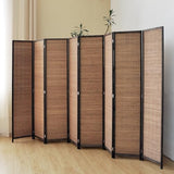 Pawlabay 8 Panel Bamboo Room Divider Screen,5.6 FT Tall Bamboo Divider Folding Panel Screen,Freestanding Panel Divider for Room Seperation,Brown PawlaBay
