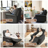 QKFF Wall Hugger Power Recliner Chair, Zero Wall Electric Recliner Chairs with USB Port, Snowflake Velvet Space Saving Large Recliner for Living Room, RV, Home Theater