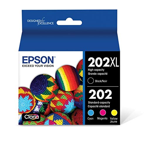 EPSON 202 Claria Ink High Capacity Black & Standard Color Cartridge Combo Pack (T202XL-BCS) Works with WorkForce WF-2860, Expression XP-5100 Epson