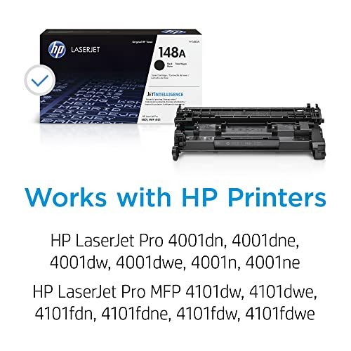 HP 148A Black Laserjet Toner Cartridge | This Cartridge Works Laserjet Pro 4001, MFP 4101 | W1480A