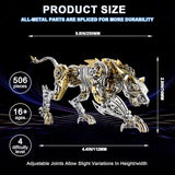 Leopard 3D Metal Puzzle for Adults and Teens, 3D Metal Model Kits, Mechanical Assembly Models, Suitable for Home Office Decor & Gift for Men