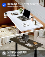 FLEXISPOT H7 Plus Gas Spring Adjustable Standing Desk, Mobile Rolling Sit-Stand Workstation with Whee, Cordless Stand Up Desk for Small Room & Home Office, 40" One-Piece Desktop White,height 27.6"–45" FLEXISPOT