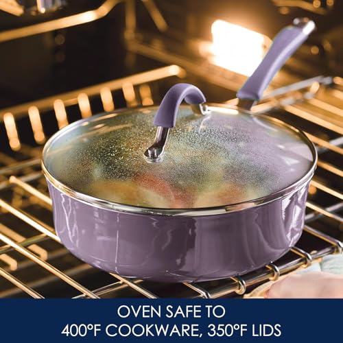 Rachael Ray Cucina Nonstick Cookware Pots and Pans Set, 12 Piece, Lavender Purple Rachael Ray