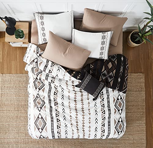 Geniospin King Size Comforter Set- 7 Pieces Boho Bed in a Bag, Western Bedding Set for All Seasons, Reversible Aztec Bedding, Lightweight Comforter Bed Set with Sheets, Pillowcases & Shams Geniospin