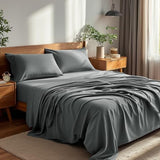 Deconovo Queen Sheet Set–4Piece Brushed Microfiber Bedding with Deep 16 inch Pocket,Soft & Durable Sheets,All‑Around Elastic Fitted,Machine Washable–1 Flat,1 Fitted,2 Pillowcases,Grey Deconovo