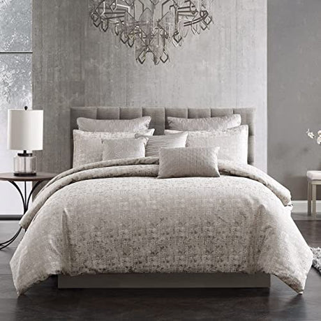 Riverbrook Home 100% Polyester Comforter Set, King, Genoa - Gray, 10 Piece Set Riverbrook Home