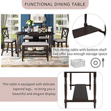 Merax 6 Pieces Counter Height Dining Table Set, Wood Rectangular Table and 4 Chairs and Bench, Kitchen Dining Table Chairs Set for 6 Persons (Espresso) Merax