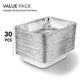Aluminum Pans 9x13 Disposable Foil (30 Pack) - Half Size Steam Table Deep Pans - Tin Pans Great for Cooking, Heating, Storing, Prepping Food Stock Your Home