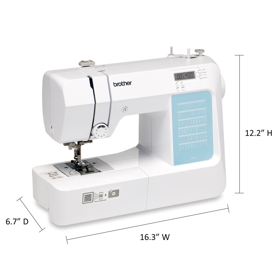 Brother CP60X Computerized Sewing Machine, 60 Built-in Stitches, LCD Display, 7 Included Feet, White Brother