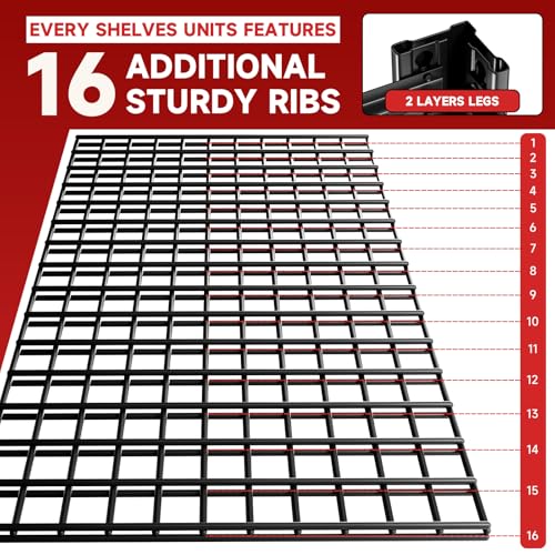 cynnda 4-Tier 60" W x 24" D x 60" H Garage Shelving Heavy Duty 2500LBS Garage Storage Rack Basement Warehouse Storage Shelves Units Adjustable Metal Shelf for Garages(Black) cynnda