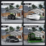 HOMPUS 10x20 FT Metal Carport, Enhanced Base Oversized Garage Carports, Heavy Duty Canopy with Galvanized Steel Roof, Outdoor Shelter Shade for Car, Boats and Tractors HOMPUS
