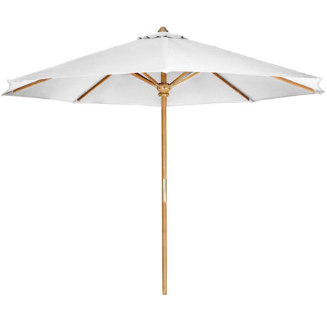 All Things Cedar TU90-W Teak Market Table Umbrella with Canopy, White All Things Cedar