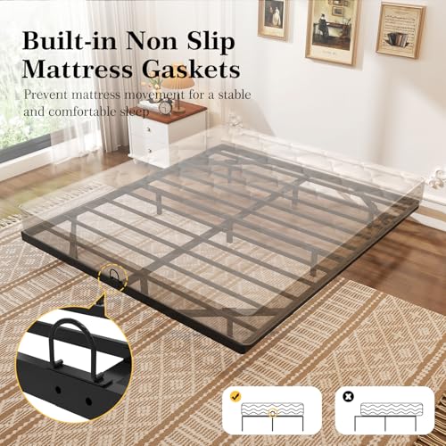 Awesofurni Floating Bed Frame Queen Size with LED Lights and Charging Station, Heavy Duty Modern Metal Platform Bed No Box Spring Needed - Easy Assembly and Noise Free Awesofurni