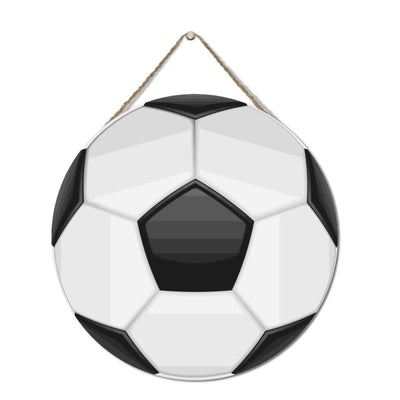Wooden Sign Soccer Ball Family Sign Wall Hanging Personalized Name Rustic Farmhouse Wood Signs Hanging Wooden Sign Shop Store Salon 12x12in Round
