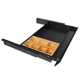 Large Under Desk Mounted Sliding Drawer with Bamboo Tray and 60 Degree Tilt Panel to Pull Out, 22'' Long & 13'' deep Large Storage Organizer for Sit Stand Workstation Gaxomo