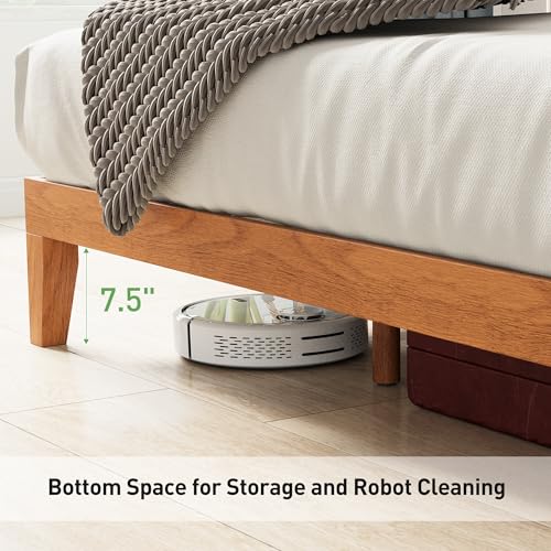 COLAMY 12 Inch Wood Platform Bed Frame，Sturdy Full Size Bed Frame with Wood Slat Support, No Box Spring Needed, Easy Assembly, Rustic Pine COLAMY