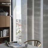GoDear Design Adjustable Sliding Panel Hanging Room Dividers 45.8"- 86" W x 96" H, Extendable Vertical Blinds for Sliding Glass Doors, Closet Door Blinds Trimmable Fabric Panel Curtain Shades, Airo GoDear Design