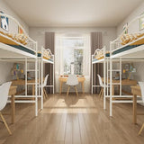 IDEALHOUSE Loft Bed Twin Size with Ladder & Full Safety Guardrail, Heavy Duty Metal Twin Loft Bed 400 Lbs Load Capacity, Space-Saving, Noise Free, No Box Spring Needed, Easy Assembly, Cream White IDEALHOUSE