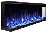 Touchstone Sideline Infinity 3-Sided Smart 72-inch WiFi-Enabled Electric Fireplace - 80051 - Built-in - 60 Color Combinations - 1500/750 Watt Heater (68-88°F Thermostat) - Black - Log & Crystals Touchstone