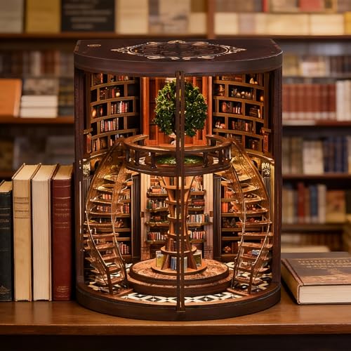 DolphinIsle Book Nook Kit for Adults Booknook DIY Miniature Library Decor Fantasy 3D Puzzle
