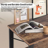 FAHKNS 55 Inch Console Table, Industrial Sofa Tables with 3-Tier Storage Shelves for Home Living Room Hallway Entryway,TV Stand with Metal Frame,Vintage Brown FAHKNS